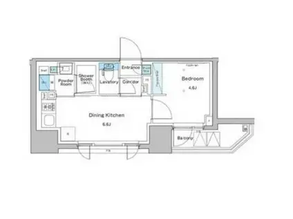 ルフォンプログレ門前仲町プレミア(1DK/14階)の間取り写真