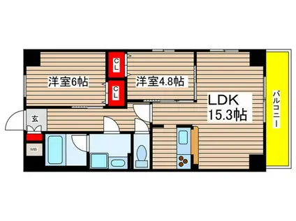 GRAN DUKE 千代田(2LDK/10階)の間取り写真