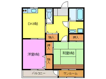 アルトリオ(2DK/3階)の間取り写真