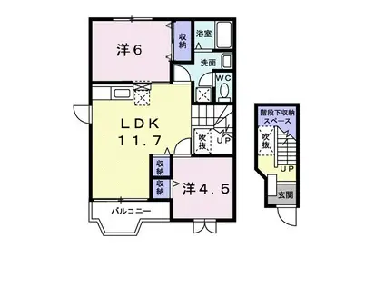 ドリーム21 C(2LDK/2階)の間取り写真