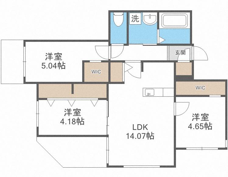 ラ・シュエットシエル(3LDK/1階)の間取り写真