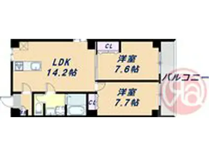 BUDS8(2LDK/2階)の間取り写真