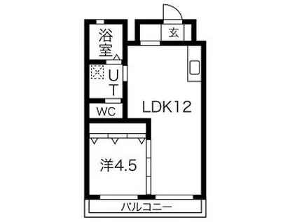 メゾン和幸(1LDK/3階)の間取り写真
