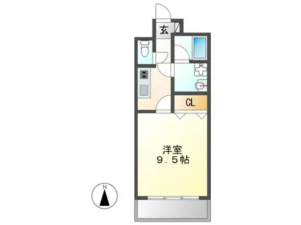 サンハイム桜山(1K/3階)の間取り写真