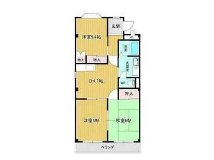 ソシアルアズマ(3DK/2階)の間取り写真