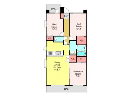コスモ戸田公園リバーシティウエスト(3LDK/3階)の間取り写真