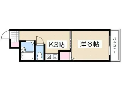 第1パークサイドマンション(1DK/4階)の間取り写真