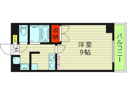 プレアデス東中本(1K/5階)の間取り写真