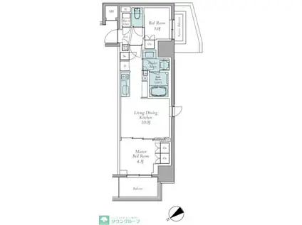 クレストコート東中野(2LDK/3階)の間取り写真