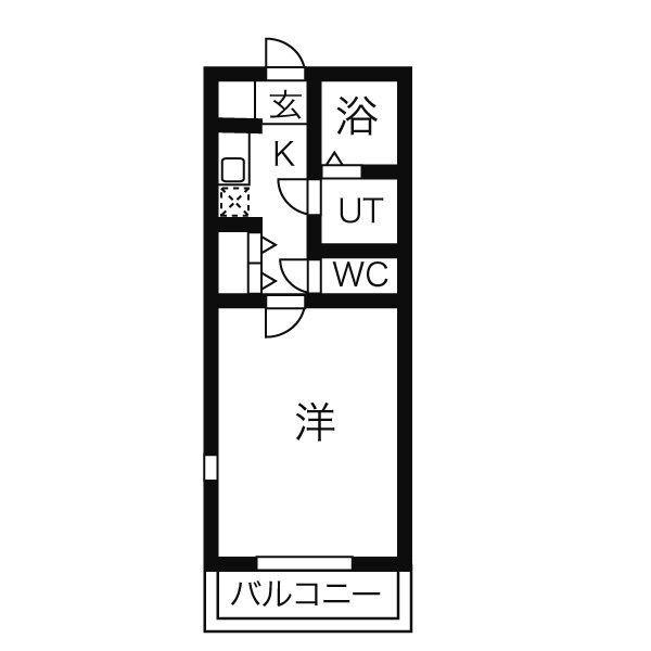 ルミナス常滑(1K/2階)の間取り写真