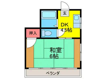 ハイツノブ(1DK/2階)の間取り写真