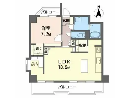 グリーンコート城山(1LDK/1階)の間取り写真