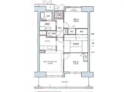 コーシャハイツ中野(3LDK/7階)の間取り写真