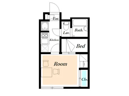 レオパレスアフロディーテ(1K/2階)の間取り写真