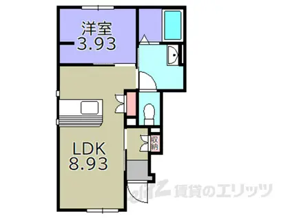ブラン ルリエ(1LDK/1階)の間取り写真