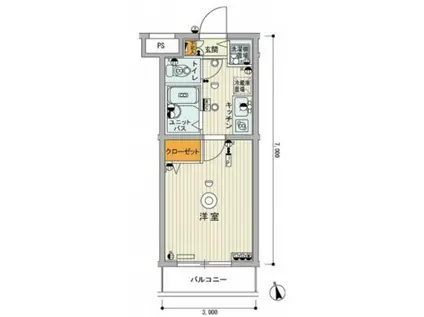 スカイコート中村橋第3(1K/2階)の間取り写真