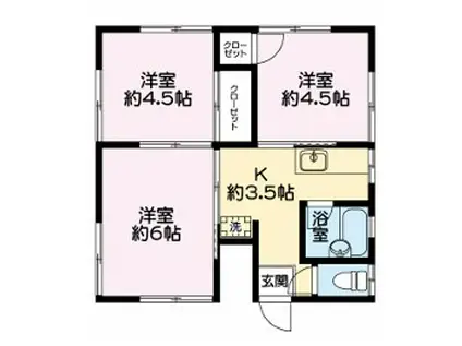 アパウェル成増(3K/1階)の間取り写真