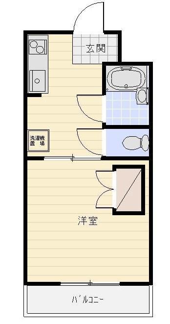 サンフラワーI(1DK/3階)の間取り写真