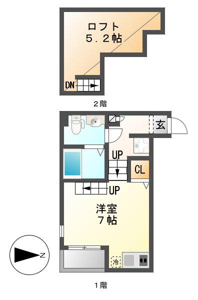 SEAPRAIRIE(1K/2階)の間取り写真