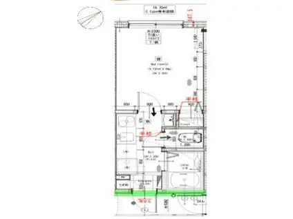 サクシード小田急相模原(1K/2階)の間取り写真