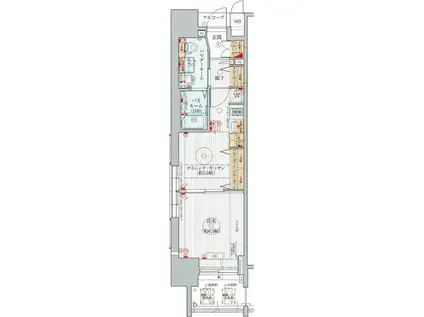 エステムプラザ名古屋駅前プライムタワー(1DK/10階)の間取り写真