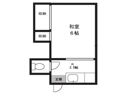 あすかアパートメント大井町(1K/1階)の間取り写真