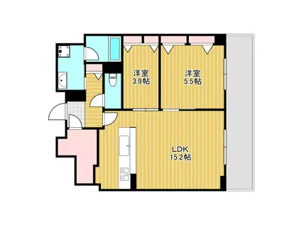 REFISIA箕面船場(2LDK/9階)の間取り写真