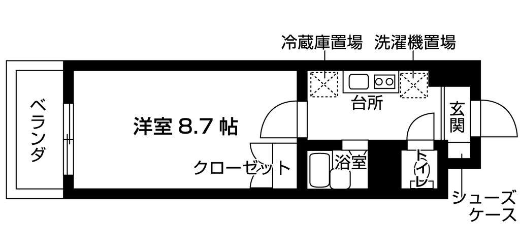 パルコーポ・アイII(ワンルーム/5階)の間取り写真