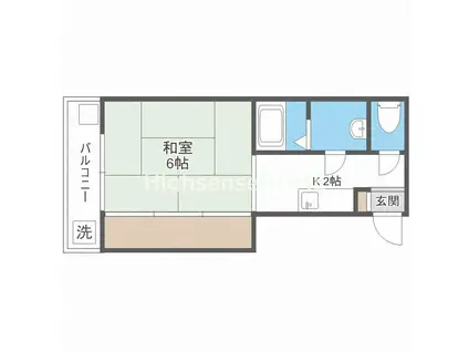 サンパークI(1DK/5階)の間取り写真