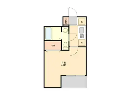 LIVE CASA SHIMOMARUKO(1K/2階)の間取り写真