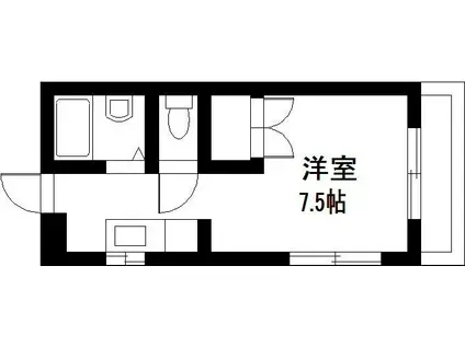 オクトワール宮崎西(ワンルーム/2階)の間取り写真