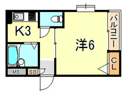 ヴェルビュ桜町(1K/4階)の間取り写真