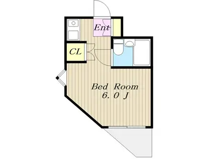 フラワービル(ワンルーム/1階)の間取り写真