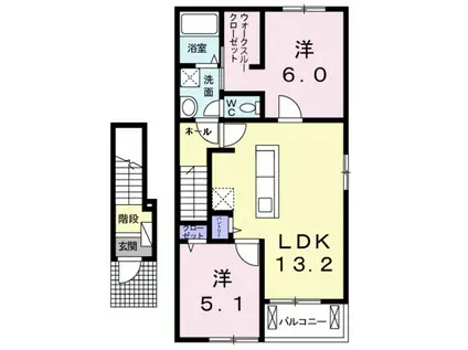 サン・イルミ II(2LDK/2階)の間取り写真
