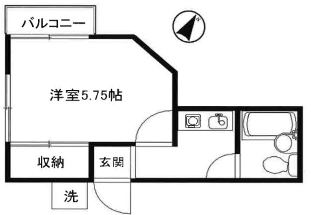 ベルシオン朝霞(1K/1階)の間取り写真