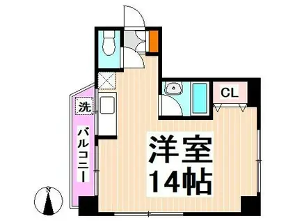 北村ハイツ(ワンルーム/7階)の間取り写真