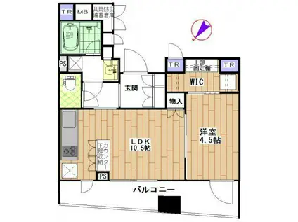 ウィルローズ日本橋蛎殻町(1LDK/2階)の間取り写真