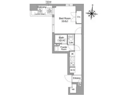 コンフォリア・リヴ木場イーストII(1K/8階)の間取り写真