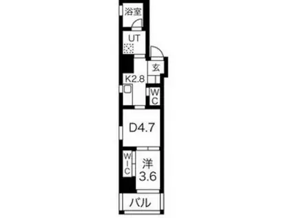 AZUR YABACHO(1DK/4階)の間取り写真