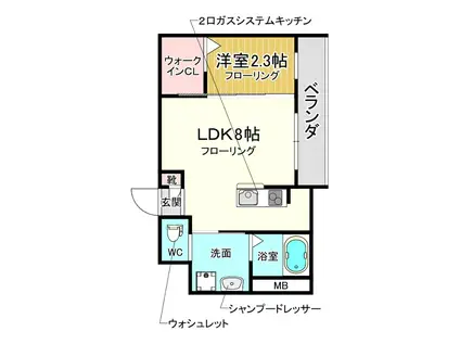 豊中市待兼山町計画(1LDK/2階)の間取り写真