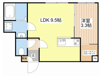 イオ・リアン坂本II(1LDK/1階)の間取り写真