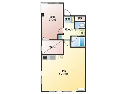 桑島ビルA(1LDK/5階)の間取り写真