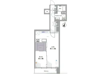 東目黒苑(1LDK/3階)の間取り写真