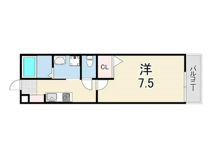 AILE岡場2(1K/2階)の間取り写真