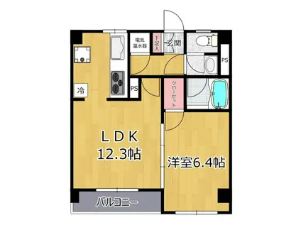 コーポ津田山(1LDK/3階)の間取り写真