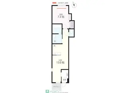 QUIET CRAB HOUSE TOGETHER新子安(1LDK/1階)の間取り写真