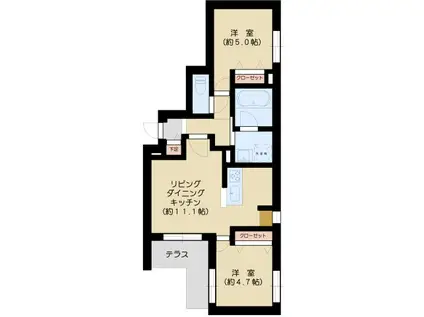 アーク千駄木(1SLDK/1階)の間取り写真