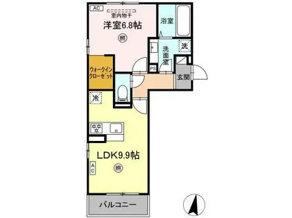 CIEL翠(1LDK/2階)の間取り写真