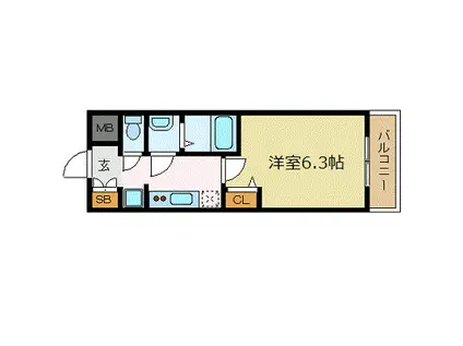 プレサンス新大阪イオリア(1K/10階)の間取り写真