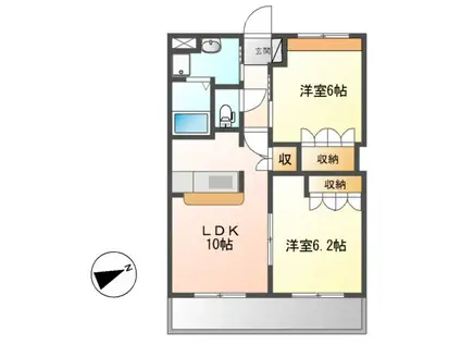 グランチェスタ(2LDK/2階)の間取り写真